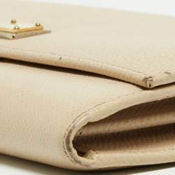 Dolce & Gabbana Beige Leather Dauphine Flap Continental Wallet