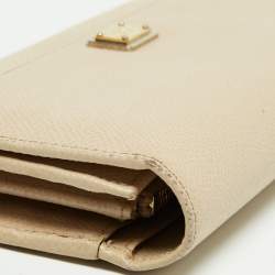 Dolce & Gabbana Beige Leather Dauphine Flap Continental Wallet