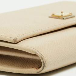 Dolce & Gabbana Beige Leather Dauphine Flap Continental Wallet