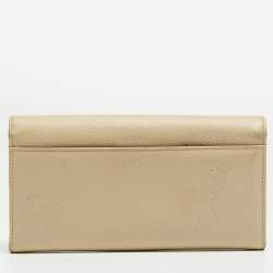 Dolce & Gabbana Beige Leather Dauphine Flap Continental Wallet