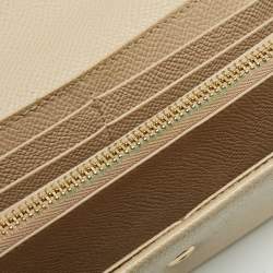 Dolce & Gabbana Beige Leather Dauphine Flap Continental Wallet