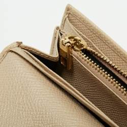 Dolce & Gabbana Beige Leather Dauphine Flap Continental Wallet