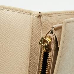 Dolce & Gabbana Beige Leather Dauphine Flap Continental Wallet