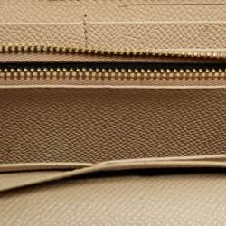 Dolce & Gabbana Beige Leather Dauphine Flap Continental Wallet