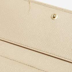 Dolce & Gabbana Beige Leather Dauphine Flap Continental Wallet