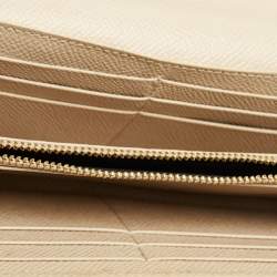 Dolce & Gabbana Beige Leather Dauphine Flap Continental Wallet