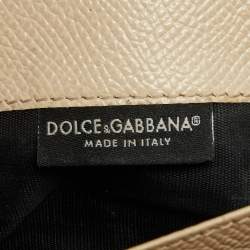 Dolce & Gabbana Beige Leather Dauphine Flap Continental Wallet