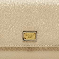 Dolce & Gabbana Beige Leather Dauphine Flap Continental Wallet