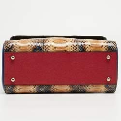 Pre Owned Dolce & Gabbana Multicolor Python Leather Medium Miss Sicily Top Handle Bag