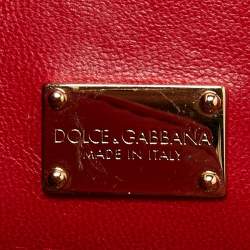 Pre Owned Dolce and Gabbana Red/Black Python Medium Miss Sicily Top Handle Bag