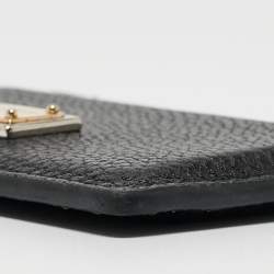Pre Owned Dolce & Gabbana Black Leather Logo Card Holder   