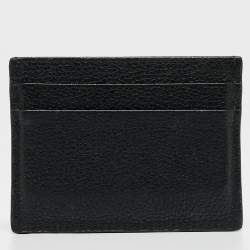 Pre Owned Dolce & Gabbana Black Leather Logo Card Holder   