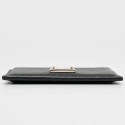 Pre Owned Dolce & Gabbana Black Leather Logo Card Holder   