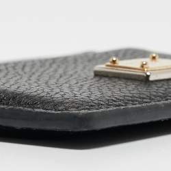 Pre Owned Dolce & Gabbana Black Leather Logo Card Holder   