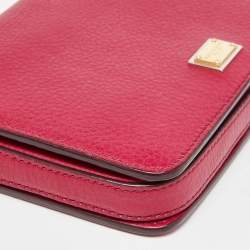 Pre Owned Dolce & Gabbana Pink Leather Mini Dauphine Crossbody Bag