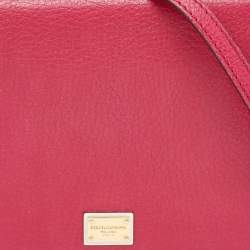Pre Owned Dolce & Gabbana Pink Leather Mini Dauphine Crossbody Bag