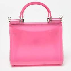 Dolce & Gabbana Pink/Black Jelly Miss Sicily Top Handle Bag