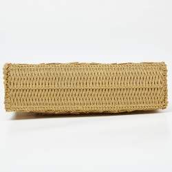 Pre Owned Dolce & Gabbana Gold Lurex Fabric Shoulder Bag