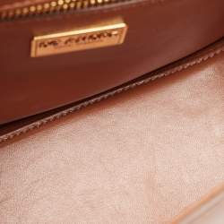 Pre Owned Dolce & Gabbana Brown Leather DG Amore Shoulder Bag