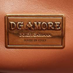 Pre Owned Dolce & Gabbana Brown Leather DG Amore Shoulder Bag