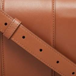Pre Owned Dolce & Gabbana Brown Leather DG Amore Shoulder Bag