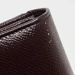Pre Owned Dolce & Gabbana Dark Brown Leather Dauphine Flap Continental Wallet