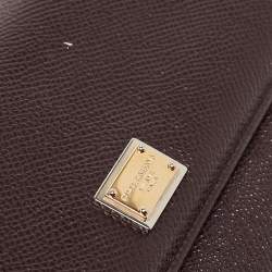 Dolce & Gabbana Dark Brown Leather Dauphine Flap Continental Wallet