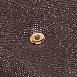 Pre Owned Dolce & Gabbana Dark Brown Leather Dauphine Flap Continental Wallet
