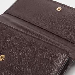 Dolce & Gabbana Dark Brown Leather Dauphine Flap Continental Wallet