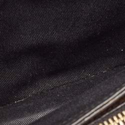 Pre Owned Dolce & Gabbana Brown/Black Leopard Print Coated Canvas Flap Chain Clutch
