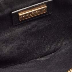 Pre Owned Dolce & Gabbana Brown/Black Leopard Print Coated Canvas Flap Chain Clutch