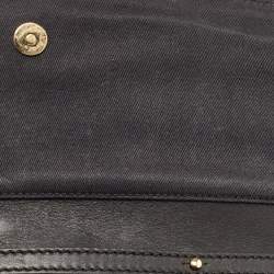 Pre Owned Dolce & Gabbana Brown/Black Leopard Print Coated Canvas Flap Chain Clutch