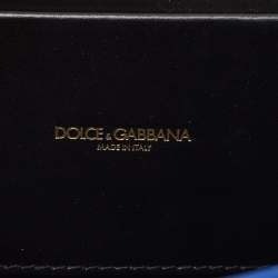 مملوكة مسبقًا Dolce & Gabbana Metallic Blue Leather Small Devotion Top Handle Bag