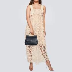 Pre Owned حقيبة دولتشي أند غابانا ميس سيسيلي جلد أزرق متوسطة بيد علوية