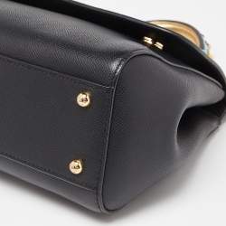 Pre Owned حقيبة دولتشي أند غابانا ميس سيسيلي جلد أزرق متوسطة بيد علوية