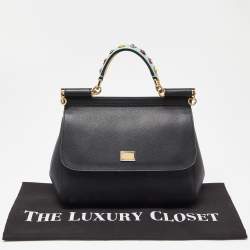 Pre Owned حقيبة دولتشي أند غابانا ميس سيسيلي جلد أزرق متوسطة بيد علوية