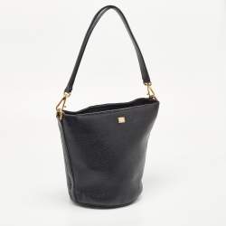 Pre Owned Dolce & Gabbana Black Soft Leather Bucket Bag