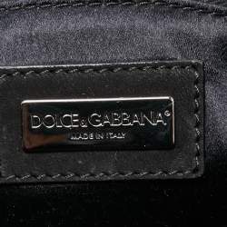 Pre Owned Dolce & Gabbana Black/Grey Mixed Leather and Snakeskin Patchwork Chain Bag
