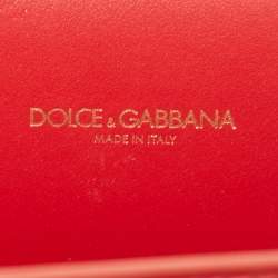 Pre Owned Dolce & Gabbana Red Leather Welcome Shoulder Bag
