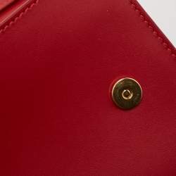 Pre Owned Dolce & Gabbana Red Leather Welcome Shoulder Bag