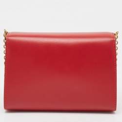 Pre Owned Dolce & Gabbana Red Leather Welcome Shoulder Bag
