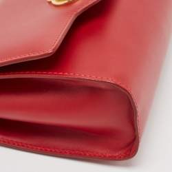 Pre Owned Dolce & Gabbana Red Leather Welcome Shoulder Bag