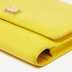 Pre Owned محفظة دولتشي أند غابانا ميس سيسيلي فون بسلسلة جلد برتقالية