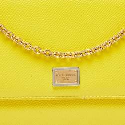 Pre Owned محفظة دولتشي أند غابانا ميس سيسيلي فون بسلسلة جلد برتقالية