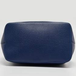 Pre Owned Dolce & Gabbana Blue Leather Claudia Drawstring Bucket Bag