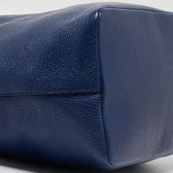 Pre Owned Dolce & Gabbana Blue Leather Claudia Drawstring Bucket Bag