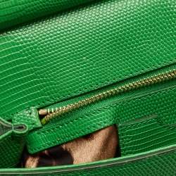 Pre Owned Dolce & Gabbana Green Leather Medium Miss Sicily Top Handle Bag