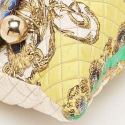 Pre Owned Dolce & Gabbana Multicolor Quilted Barocco Print Fabric Front Pocket Tote