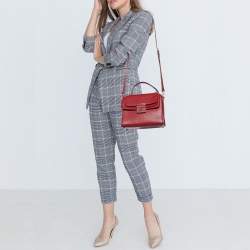 Pre Owned Dolce & Gabbana Red Leather Greta Top Handle Bag