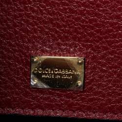 Pre Owned Dolce & Gabbana Red Leather Greta Top Handle Bag